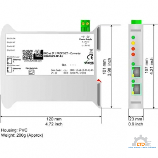 Bộ chuyển đổi tín hiệu BACnet IP Slave và PROFINET Slave HD67679-IP-A1- Đại lý chính của ADF web tại Việt Nam