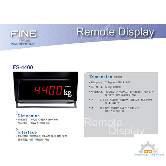 Màn hình hiển thị phụ từ xa (Remote Display) FS-4400 của hãng Finetron- Đại lý chính của FINETRON tại Việt Nam